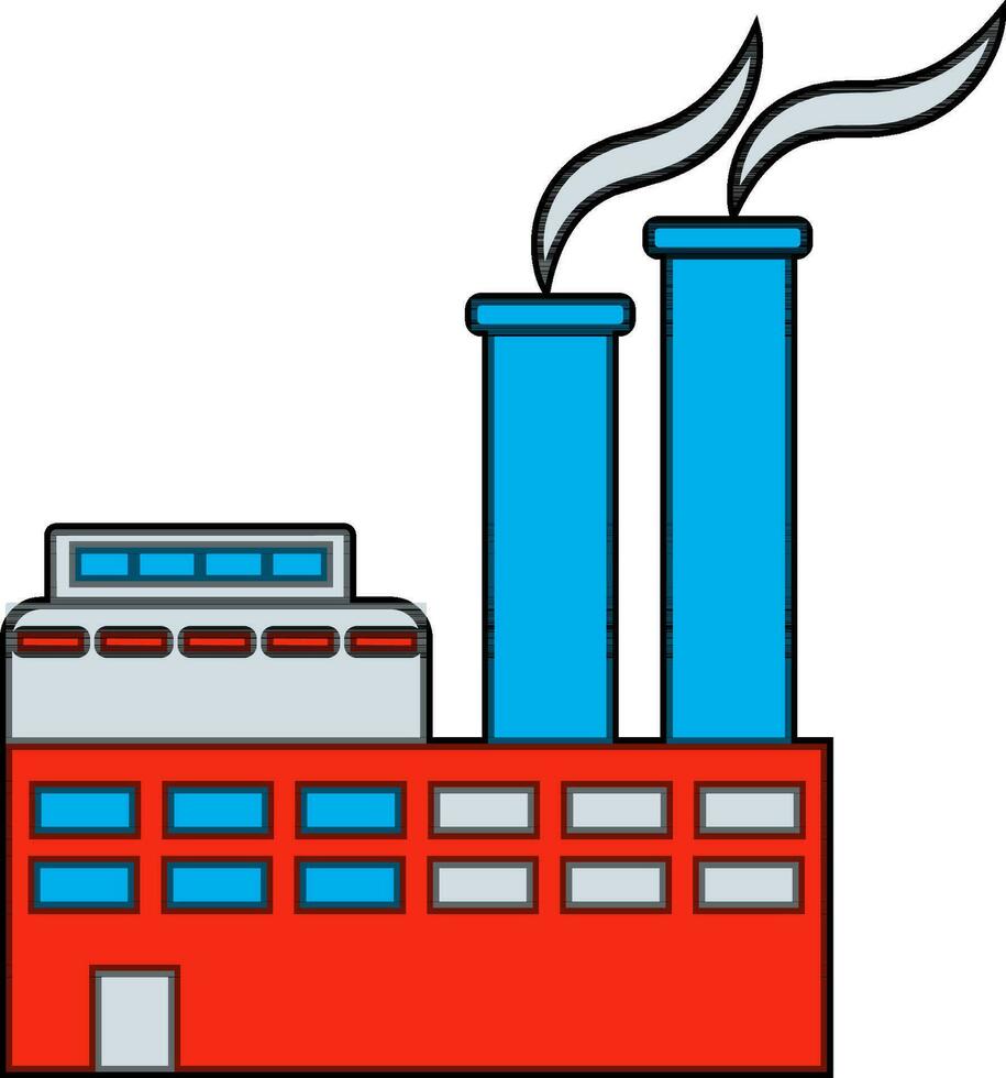 Flat illustration of Industrial processing plant. vector