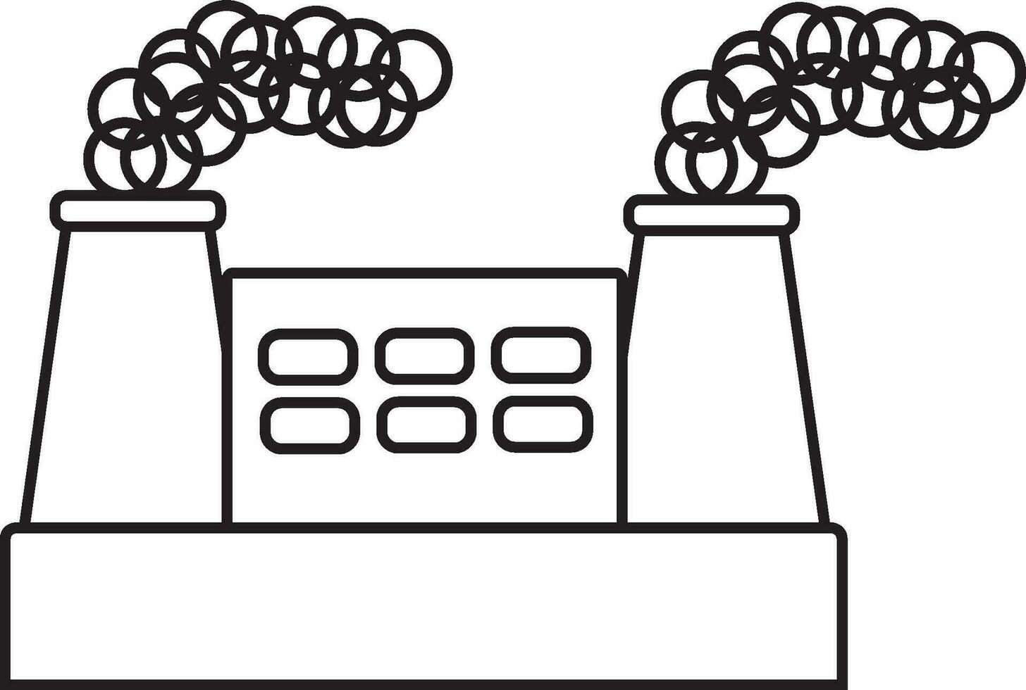 Flat Industrial processing plant icon. vector