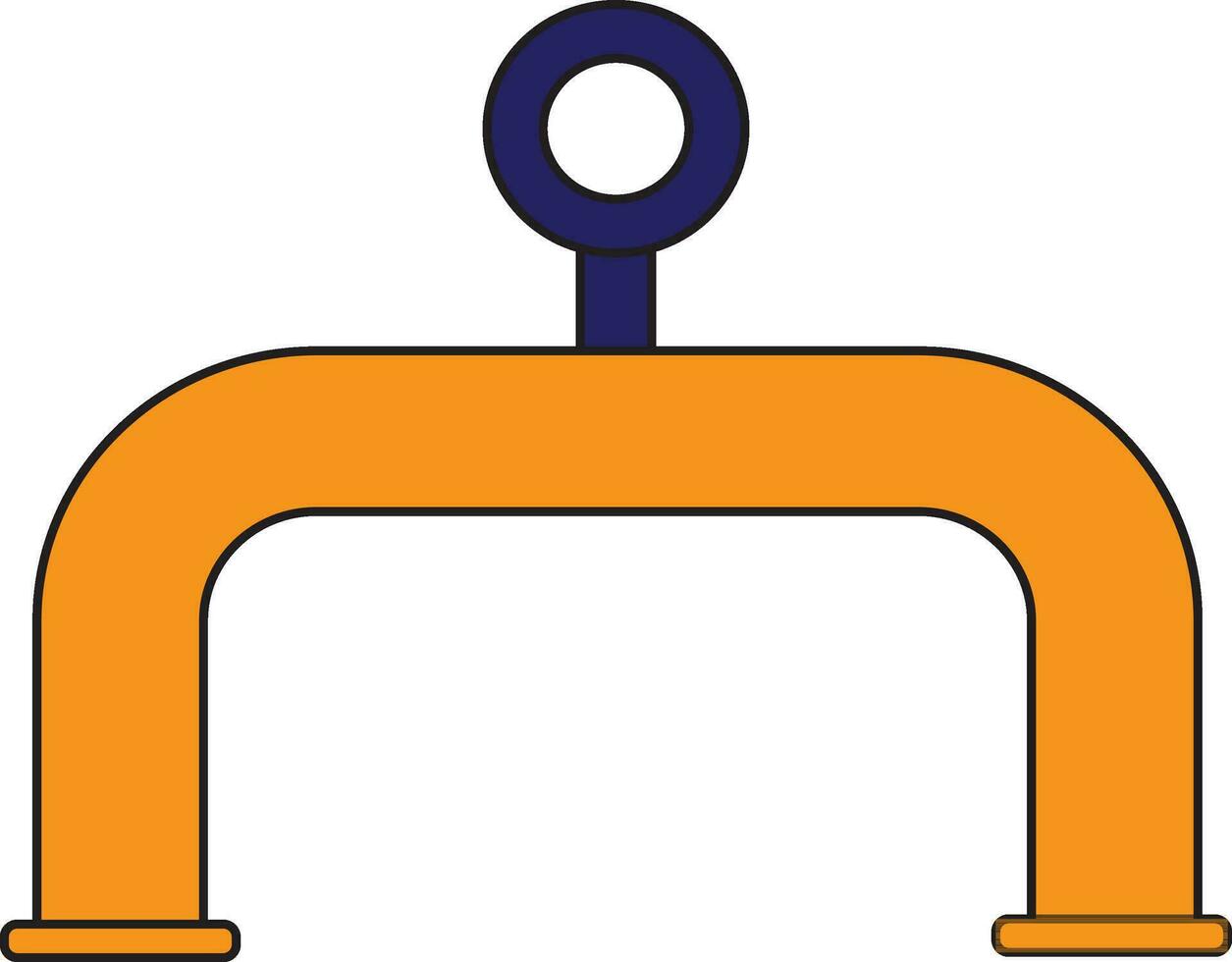 Flat style pipe in blue and yellow color. vector