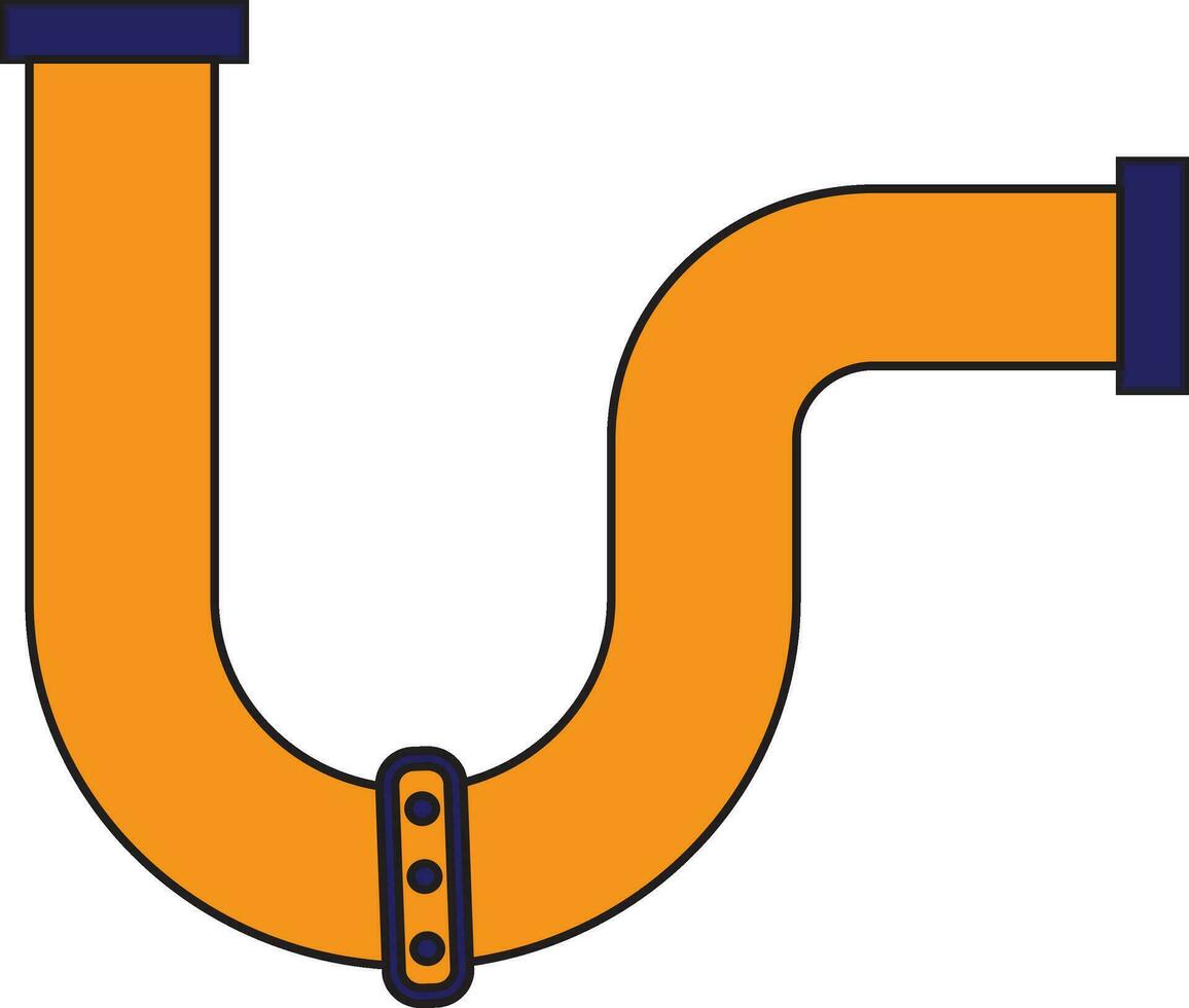 Connecting pipe made by blue and yellow color. vector