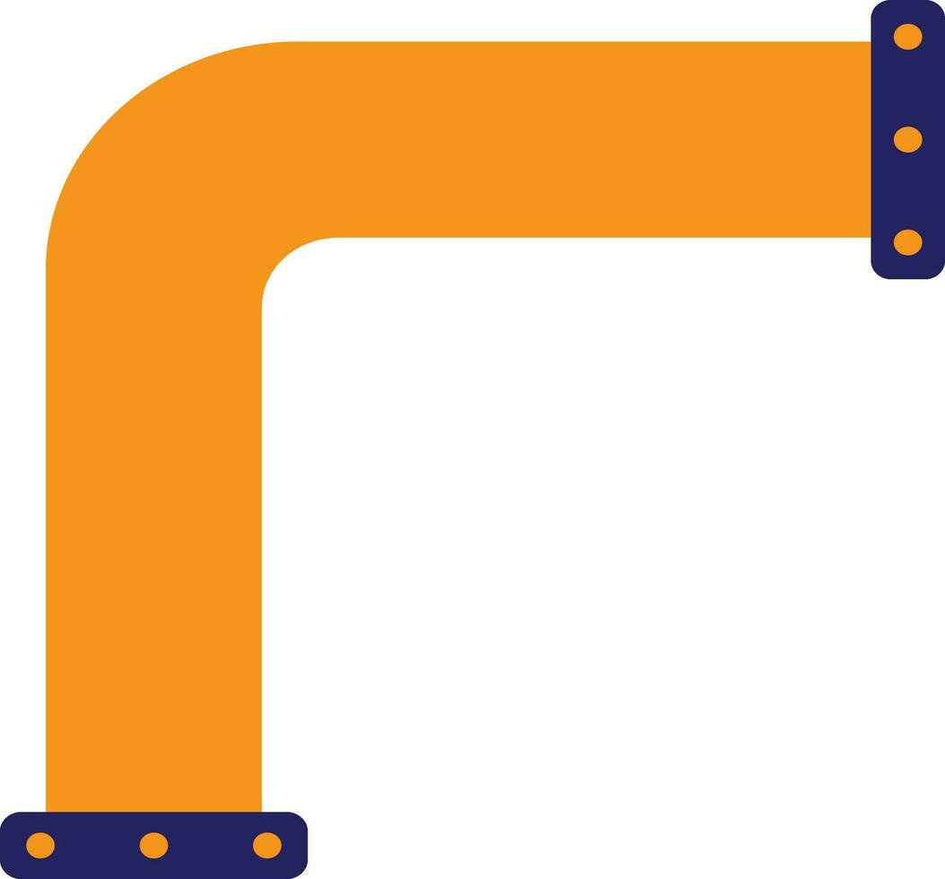 Yellow and blue pipe in flat style. vector