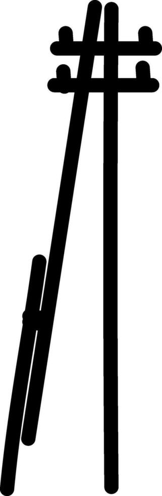 High voltage line pylon tower icon in flat style. vector