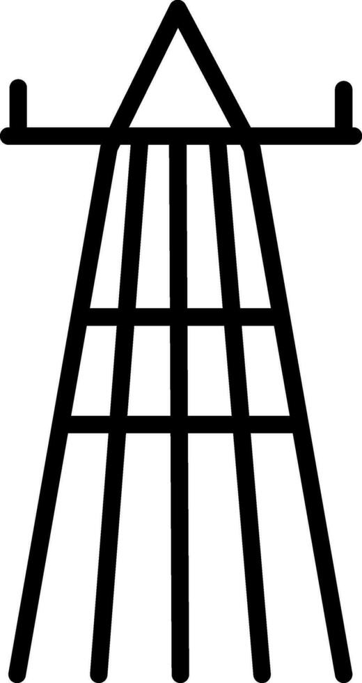 Line art illustration of high voltage electricity tower. vector