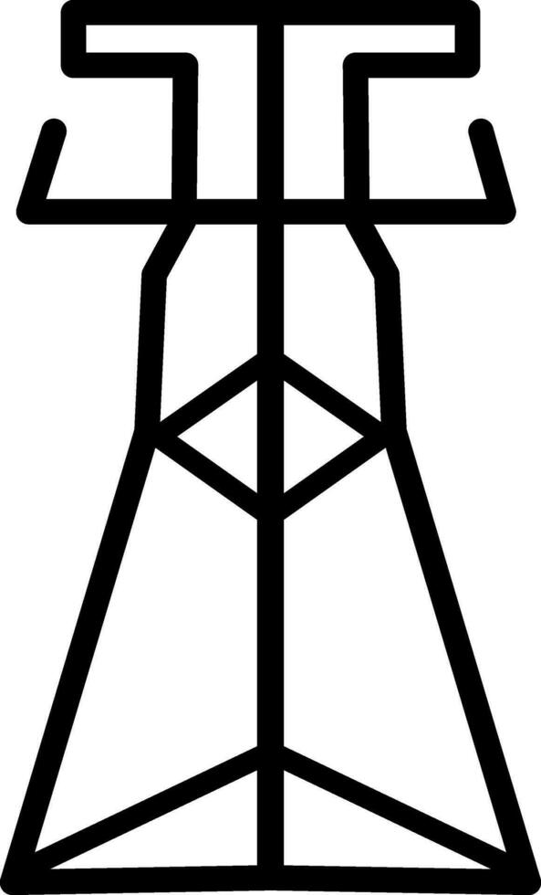 Icon of high voltage electricity tower in flat style. vector