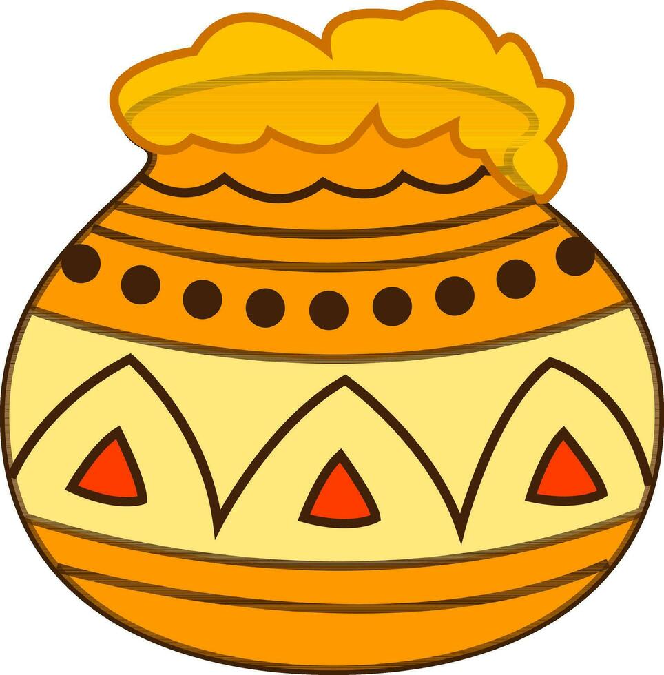 Flat style clay pot. vector