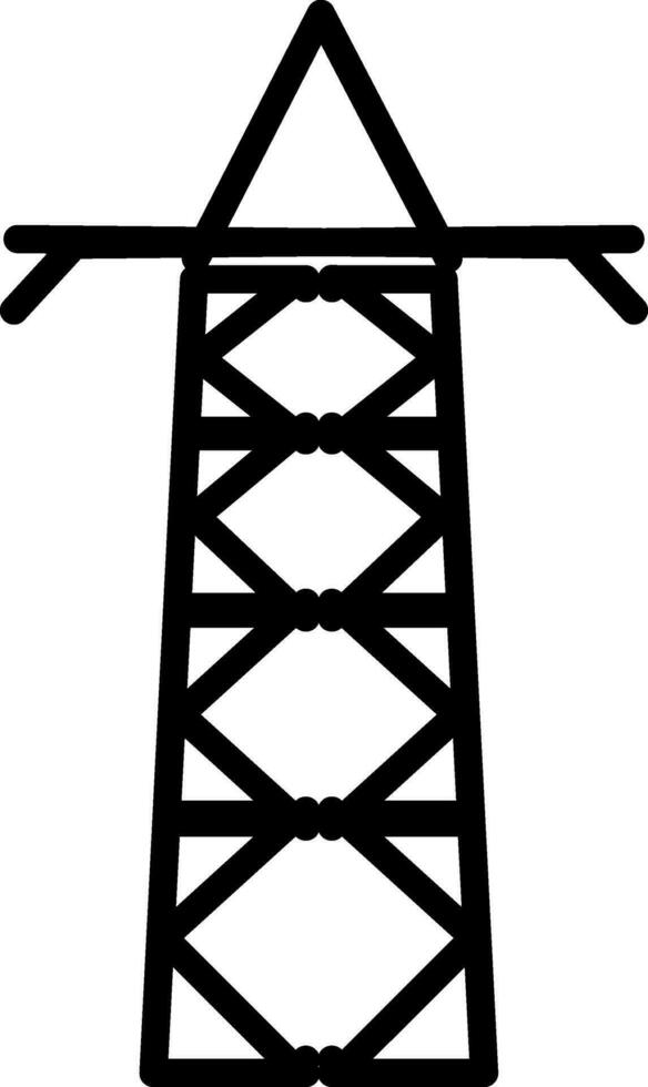 Line art high power supply tower in flat style. vector