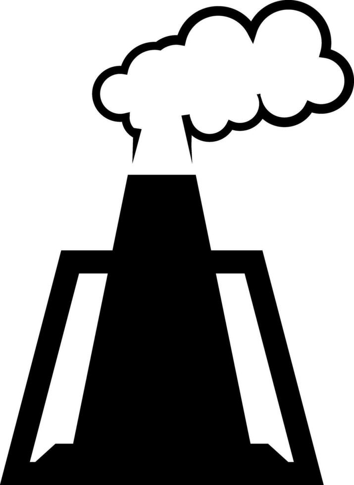 fábrica Chimenea en negro y blanco color. vector