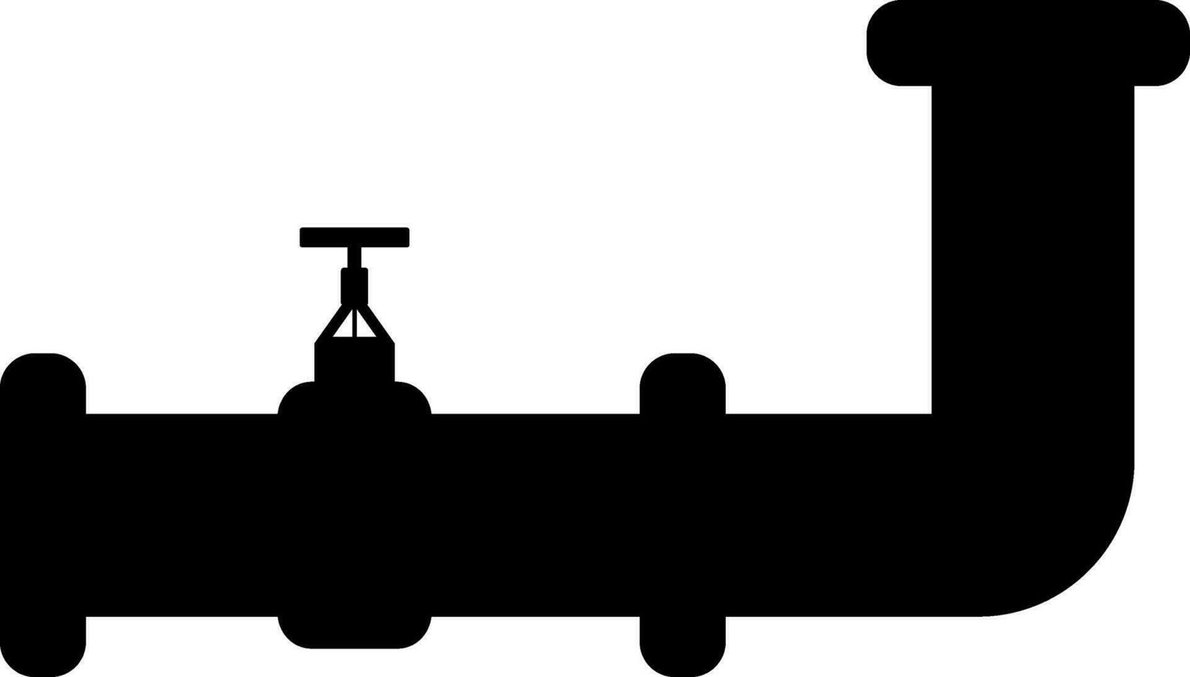 Icon of pipeline with valve in flat style. vector