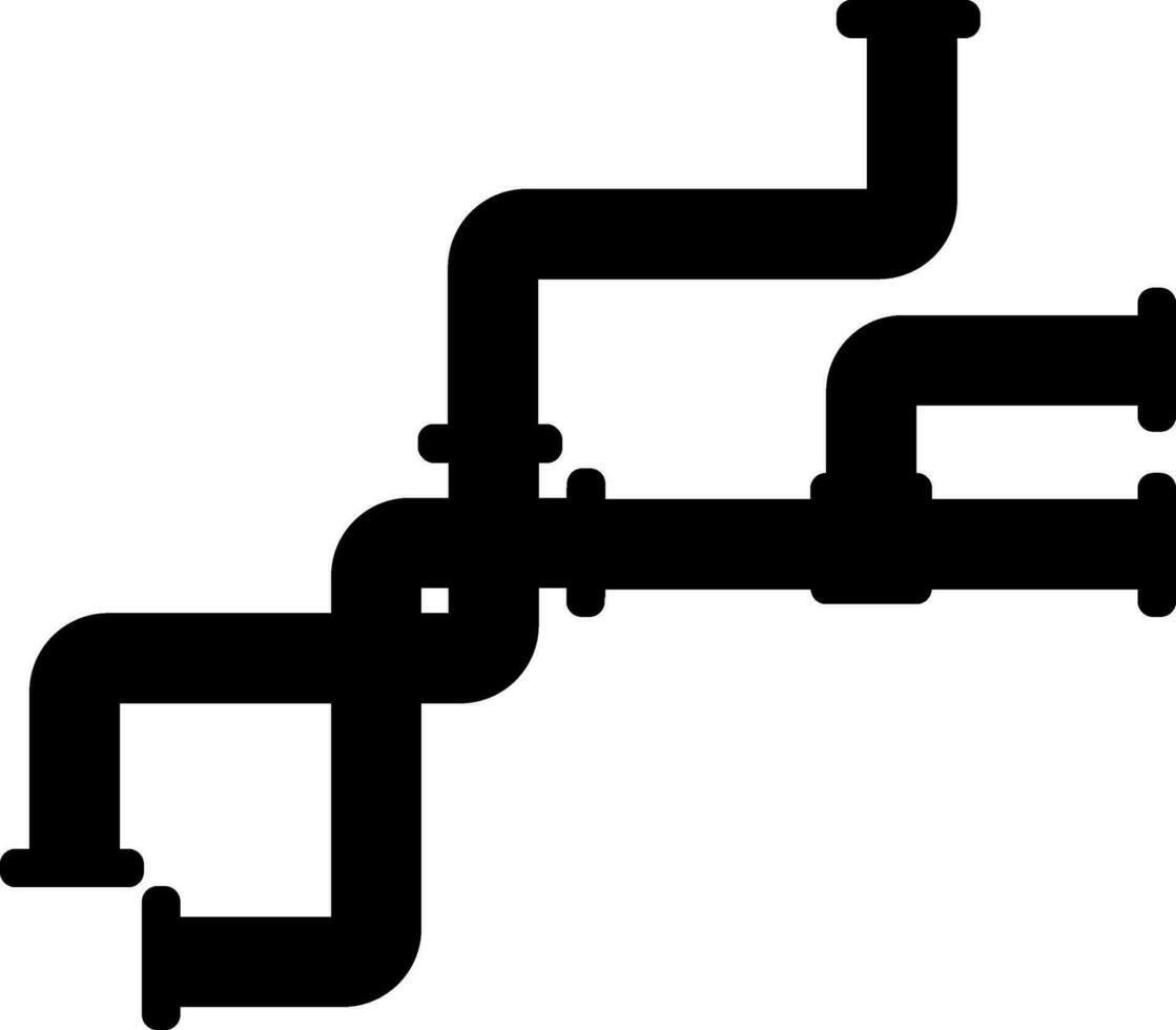 Illustration of pipes fitting in black color. vector