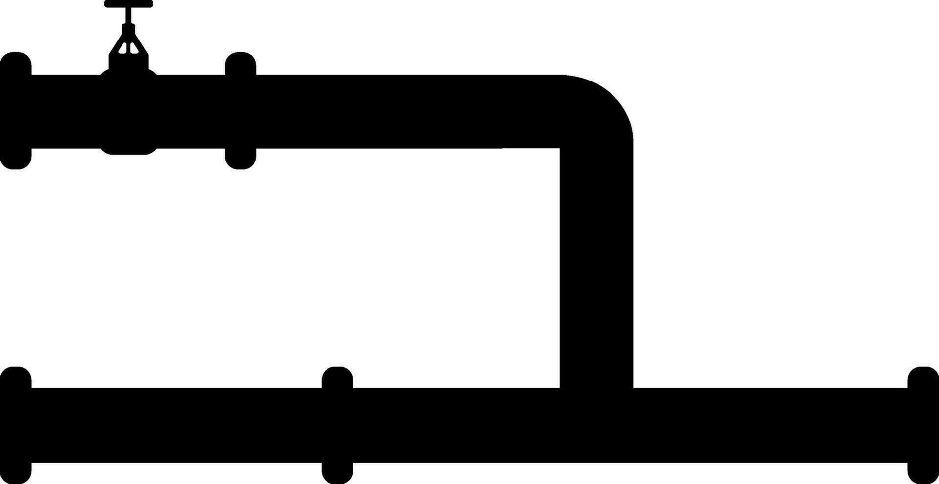tubería sistema icono con válvula en plano estilo. vector