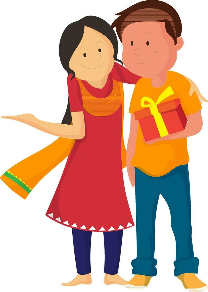 Character of girl and boy. vector