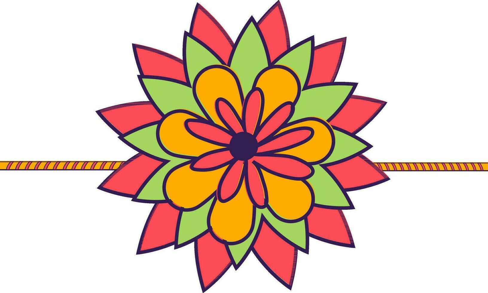 Colourful flower design rakhi. vector