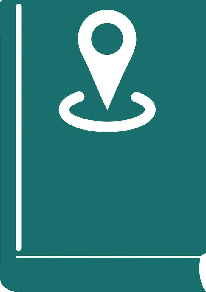 Dictionary icon for location finder in green color. vector