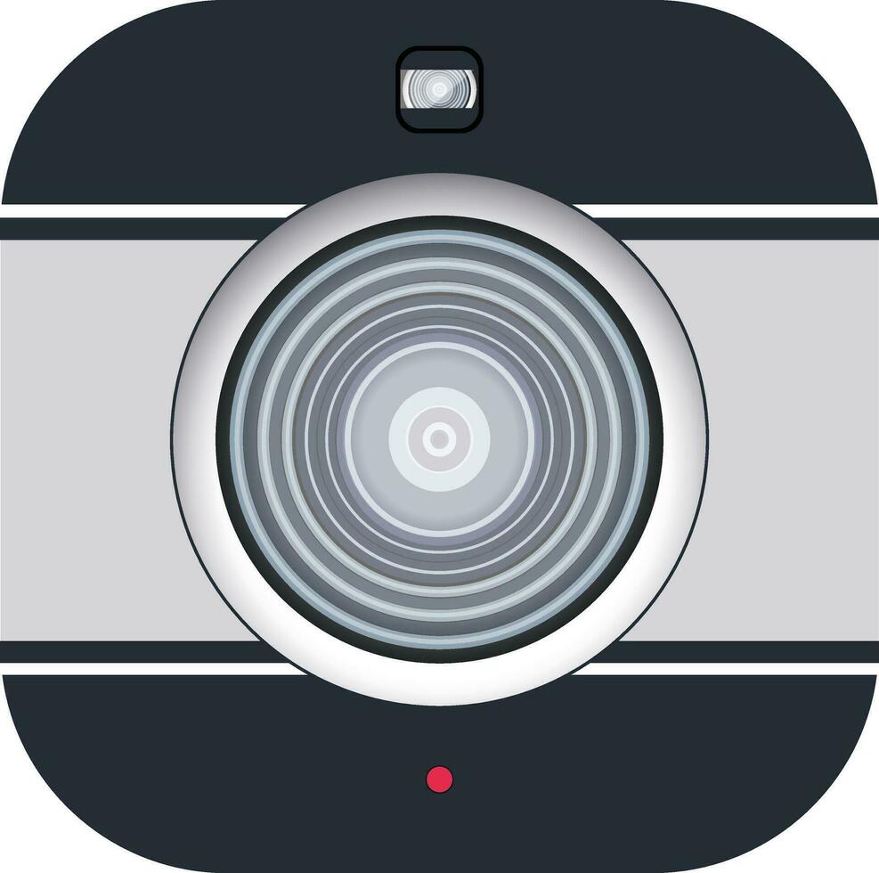 Flat icon of camera in gray color. vector
