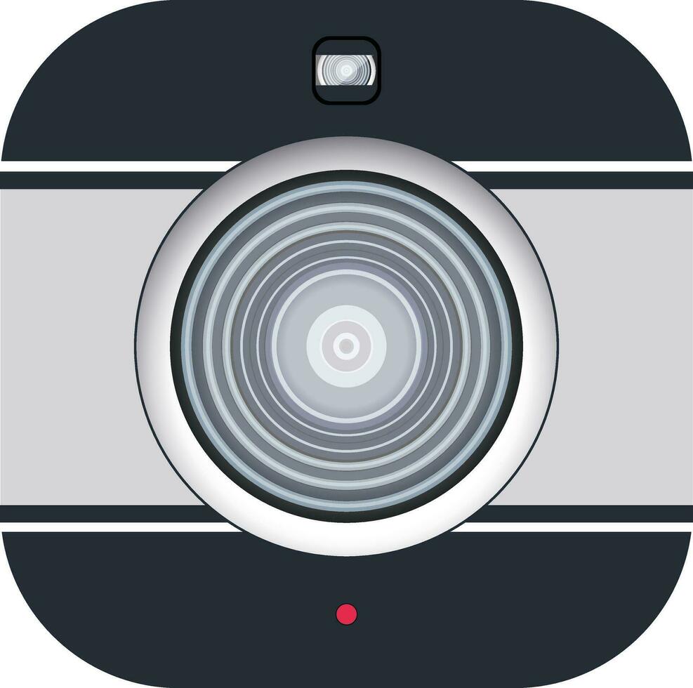 Flat icon of camera in gray color. vector