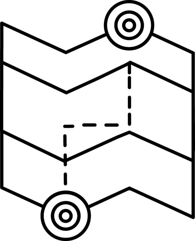 Flat icon of location pathfinder with GPS sign. vector