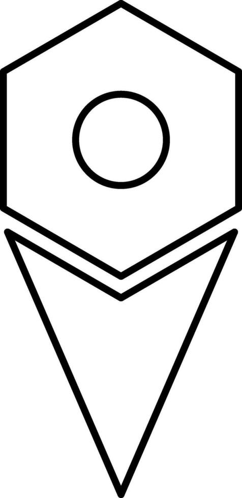 Line art, icon of map pin in flat style. vector