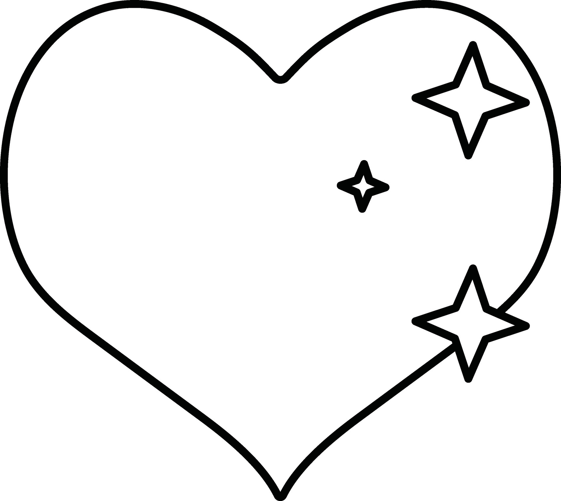 Icon of heart with stars. 24832826 Vector Art at Vecteezy