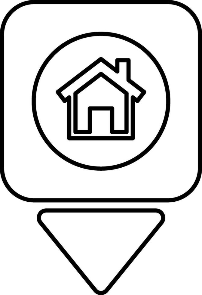 Home pin location icon in flat style. vector