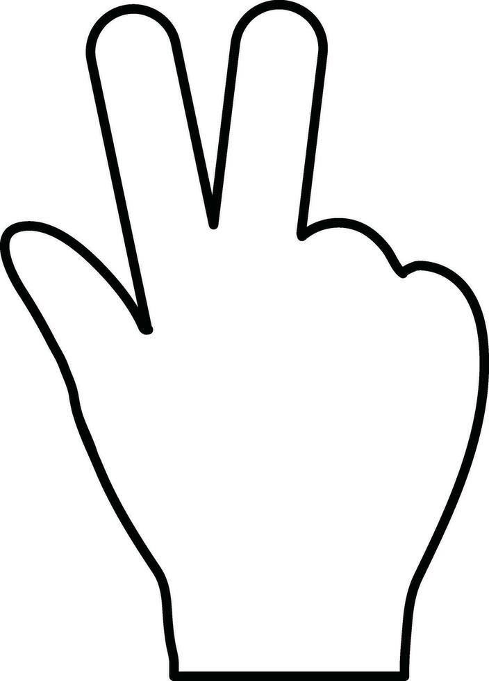 Stroke styel of sign of hand show a  gesture. vector