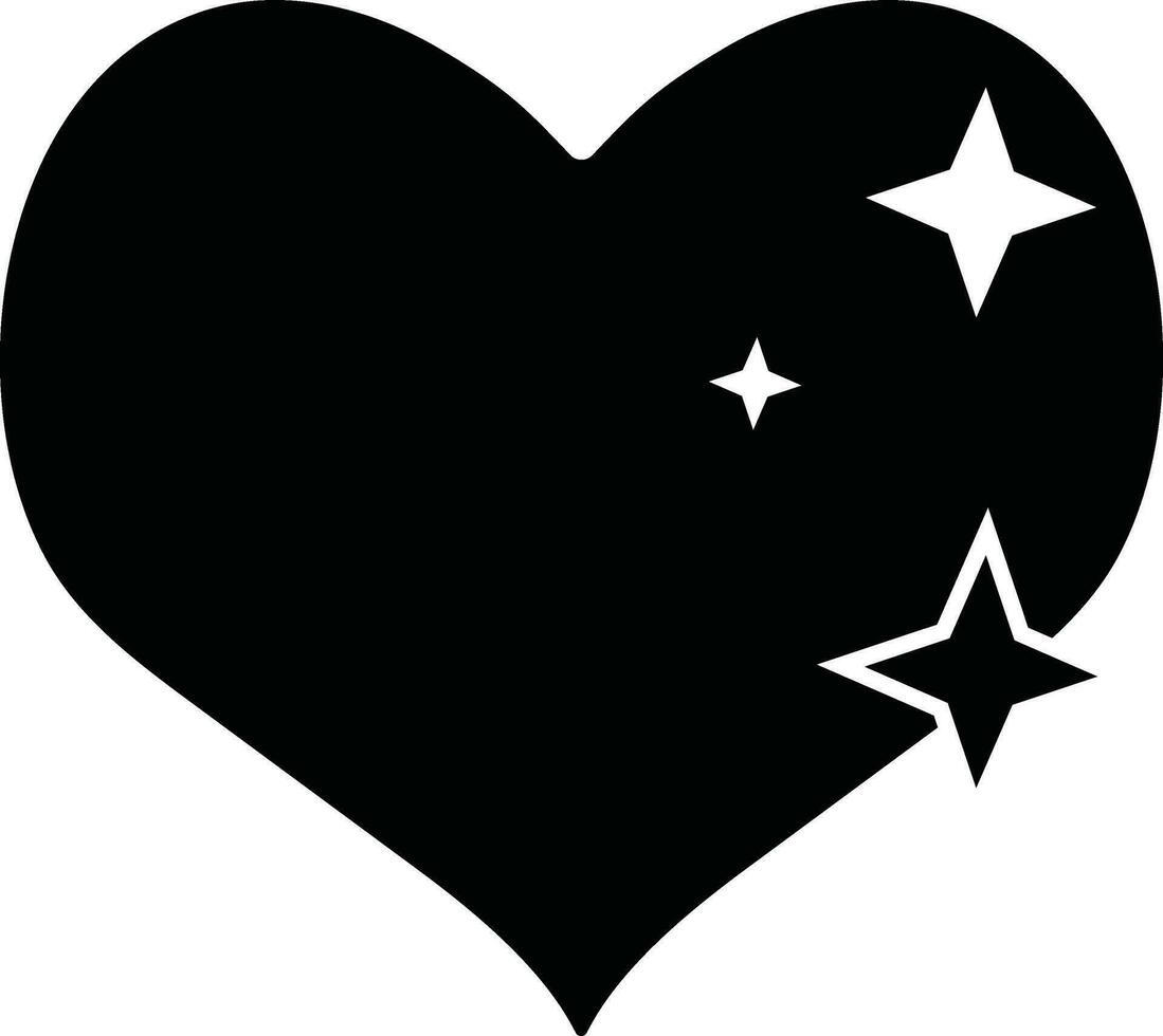 Icon of heart with stars. vector