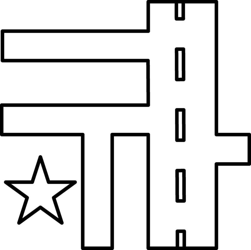 mapa icono con favorito ubicación estrella signo. vector