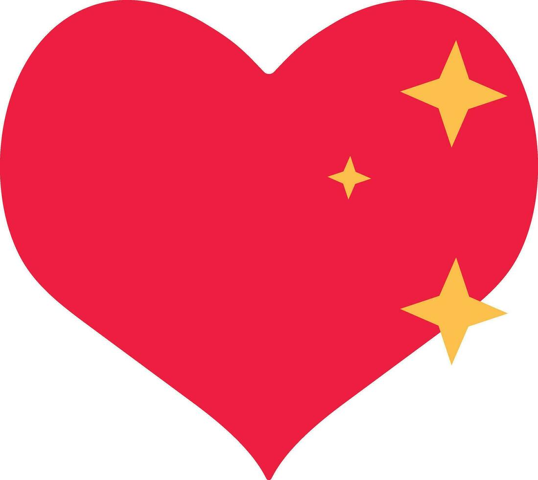 Icon of red heart with stars. vector