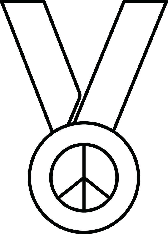 Stroke style of meddle with ribbon. vector