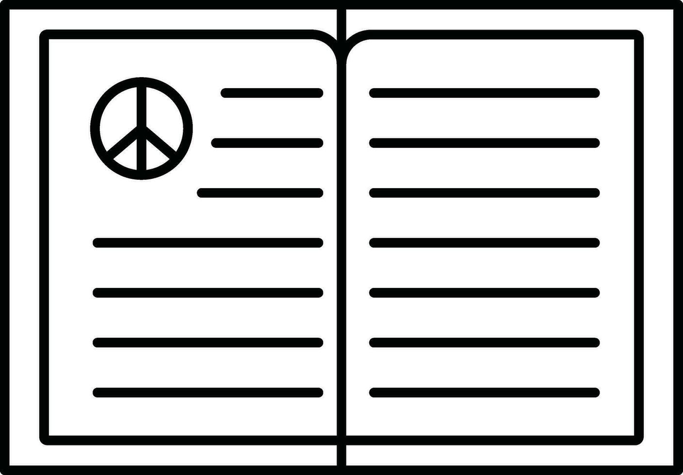 Sign of peace  on book. vector