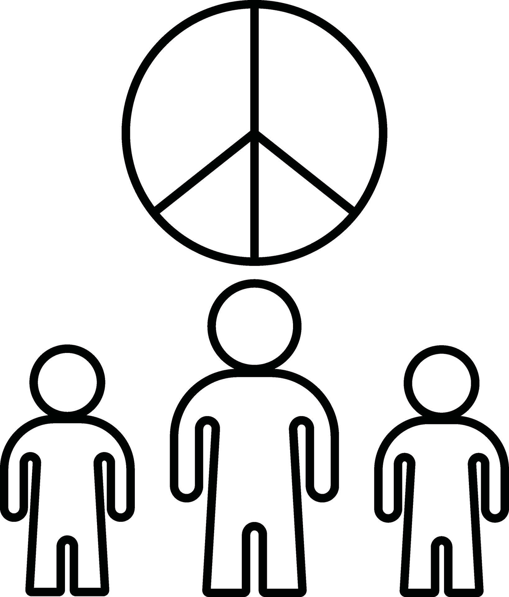 Three stand man with peace of icon. 24833028 Vector Art at Vecteezy
