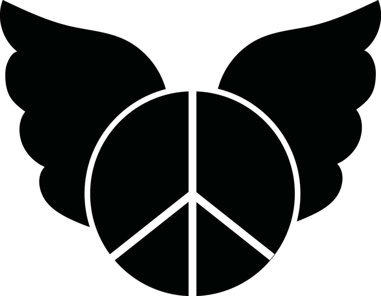 Sign of peace with set of wing. vector