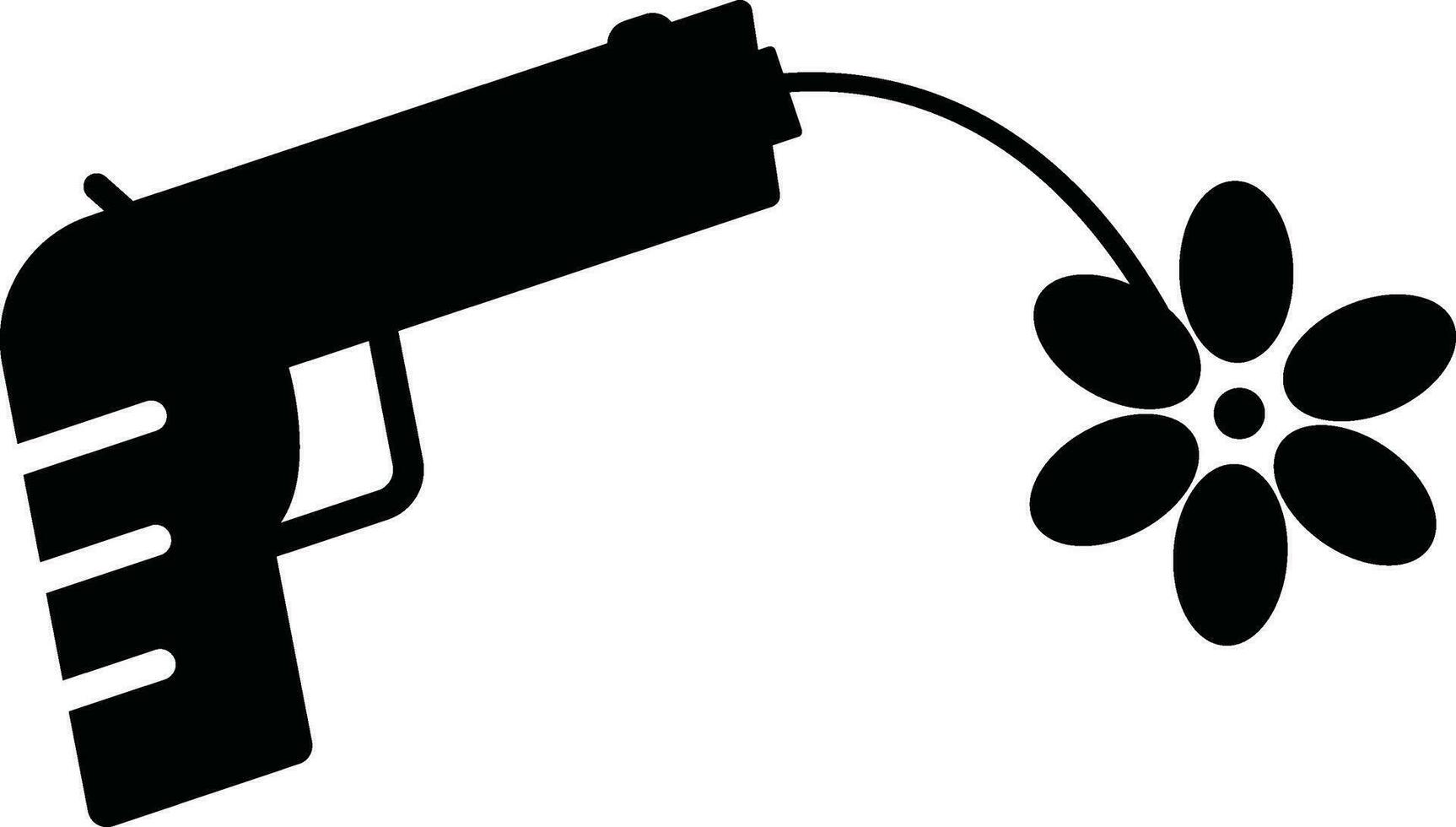 Icon of gun shooting flower. vector