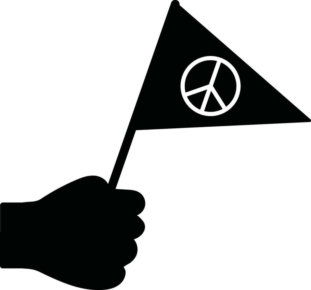 Peace sign flag in hand. vector