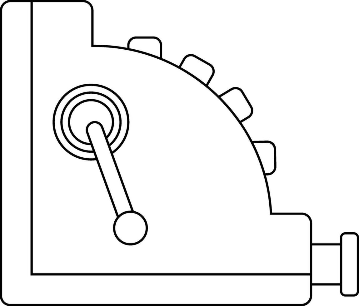 Black line art cash register. vector