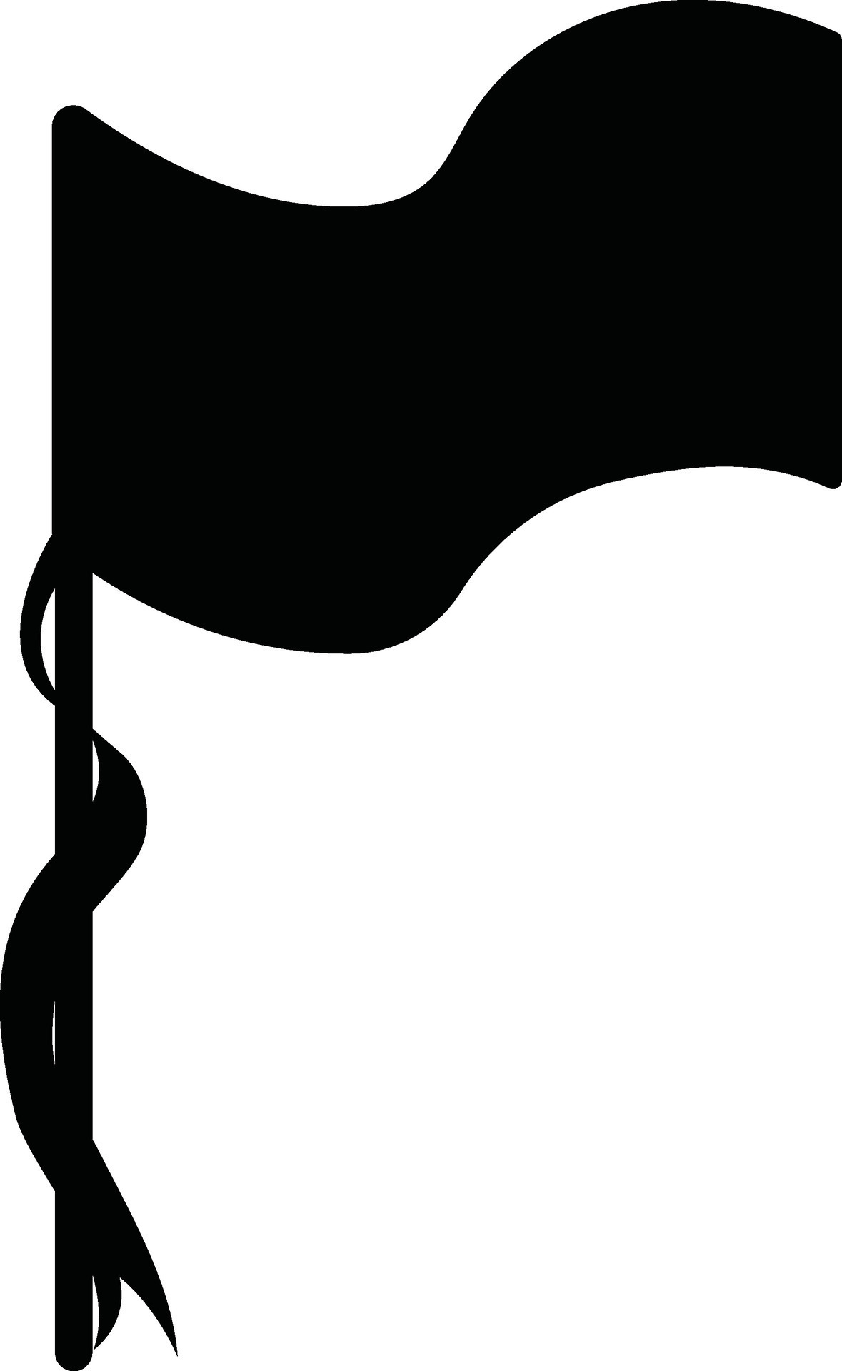 Black style of flying flag with thread. 24833101 Vector Art at Vecteezy