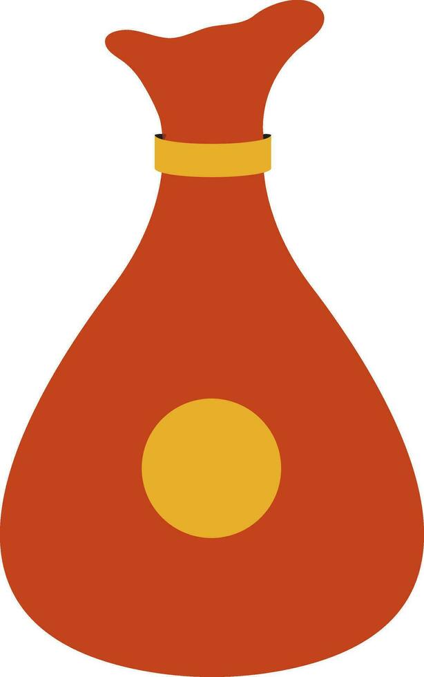 Money bag in flat style. vector