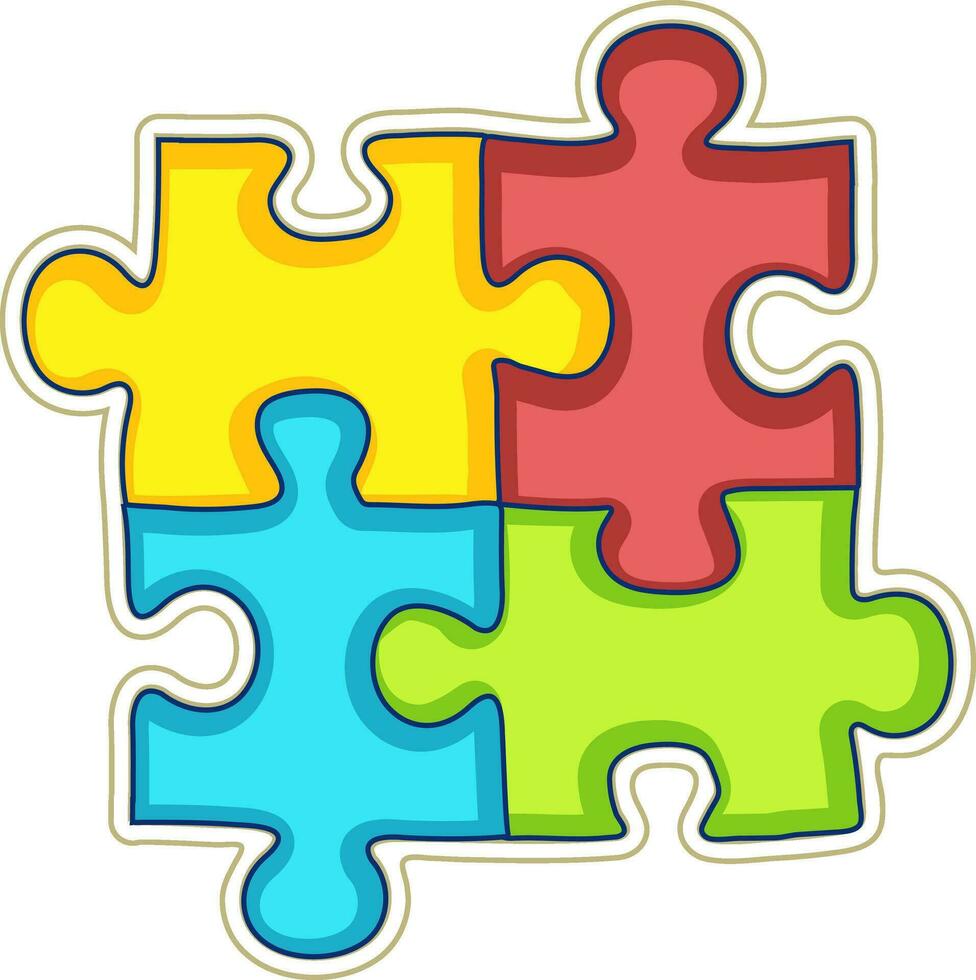 Illustration of colorful puzzle design. vector