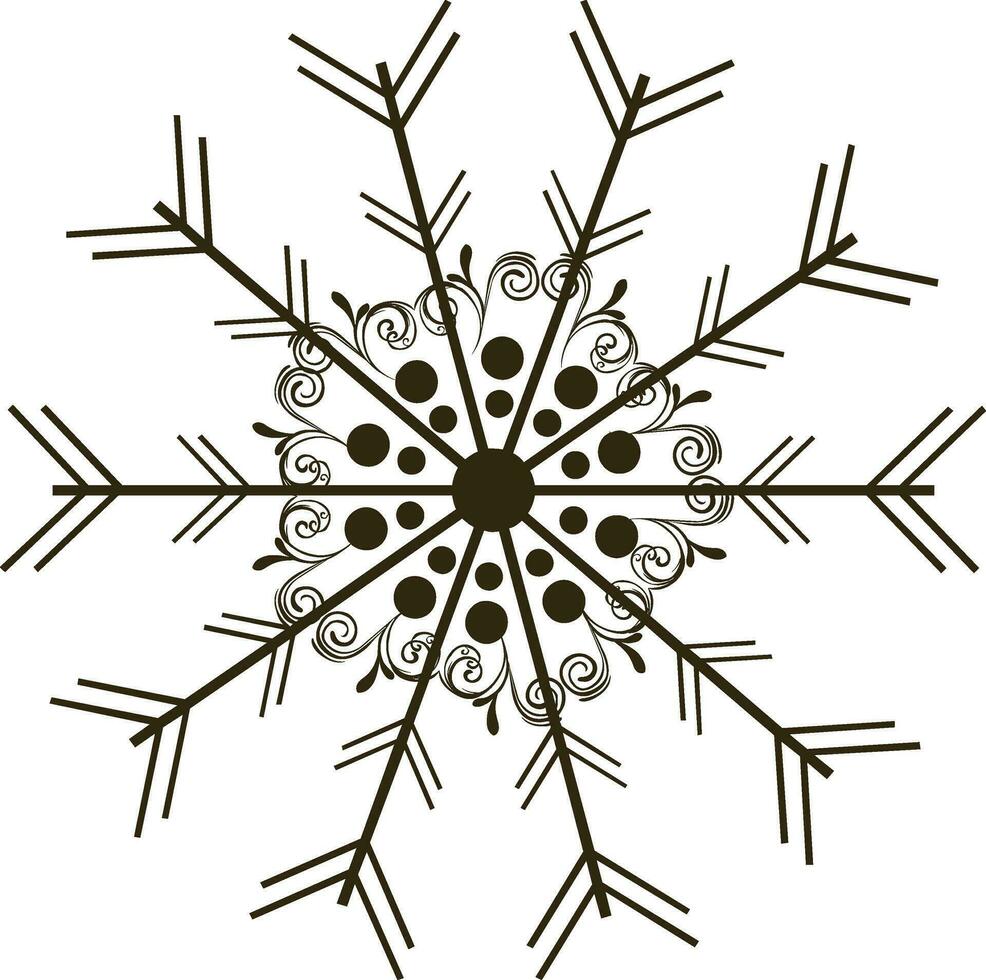 Illustration of Snowflake. vector