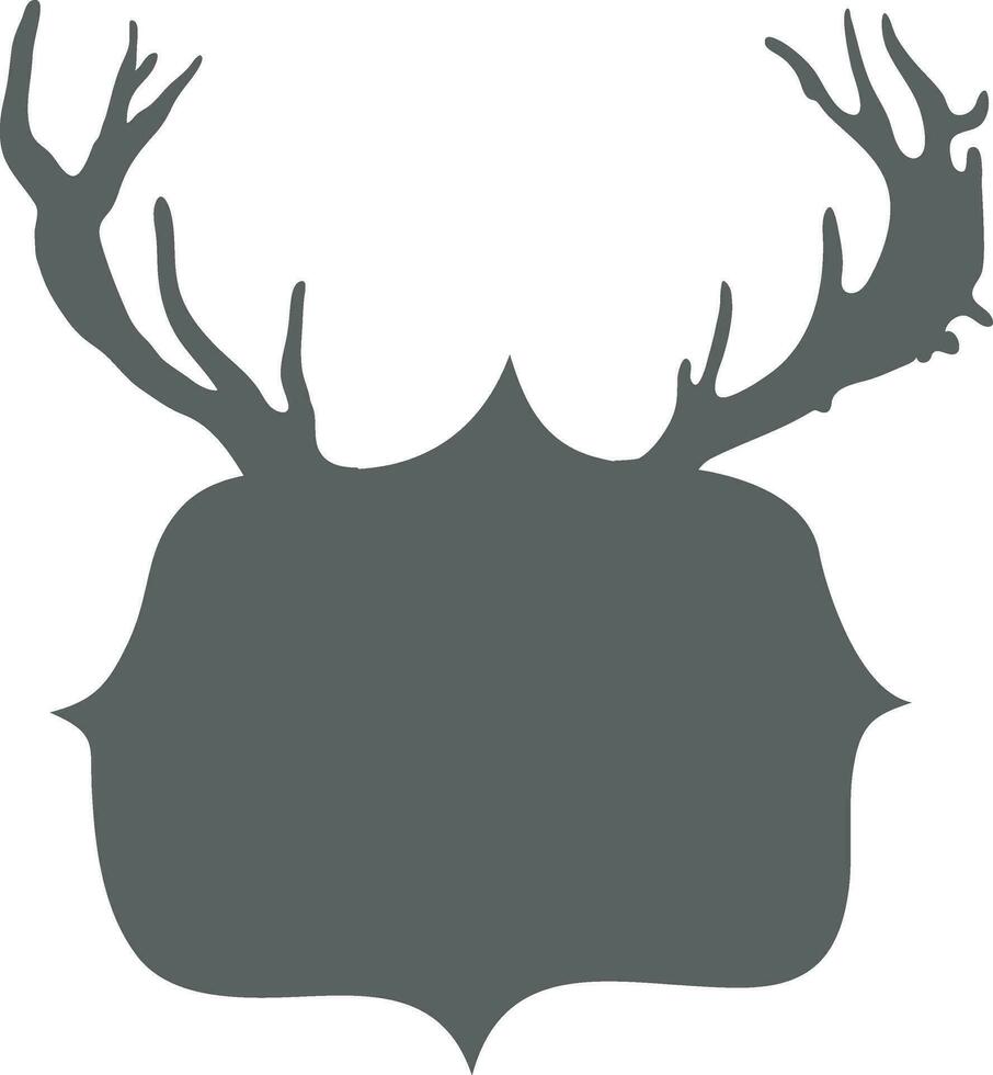 Blank frame design with reindeer horns. vector