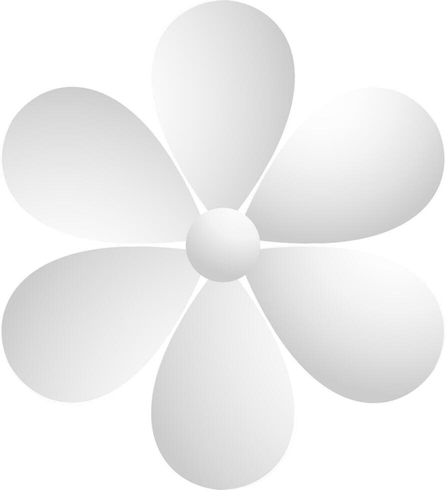 Paper cut white flower design. vector