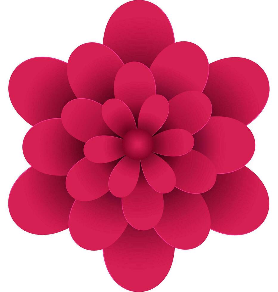 Pink flower design made by paper cut. vector