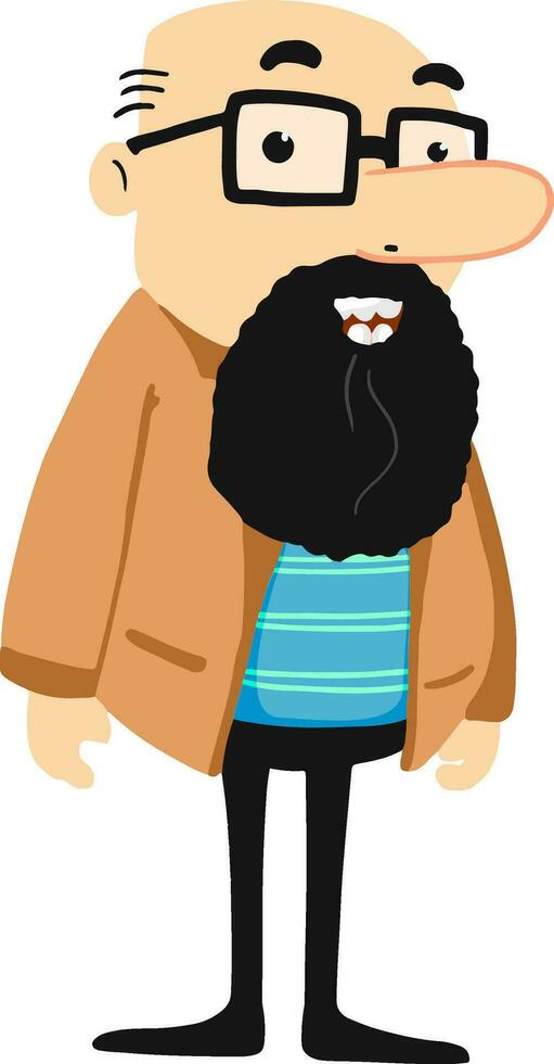 Character of a bald man. vector