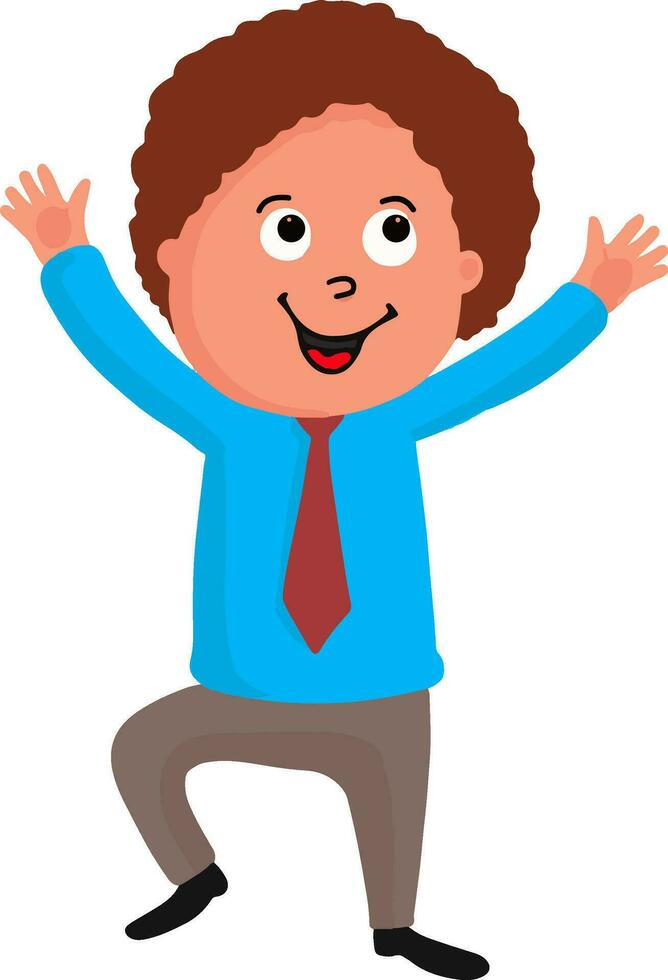 Young happy businessman character. vector