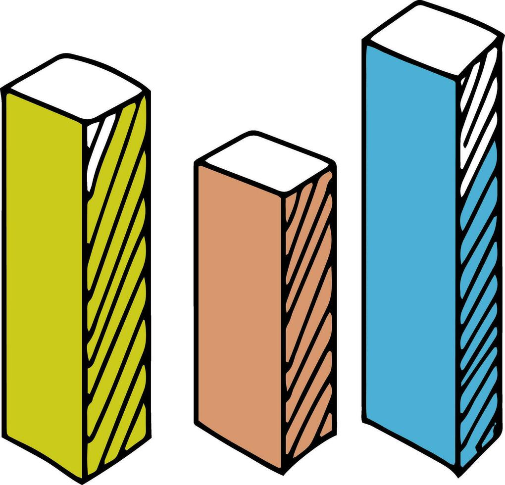 3D colorful statistical bar chart infographic elements. vector
