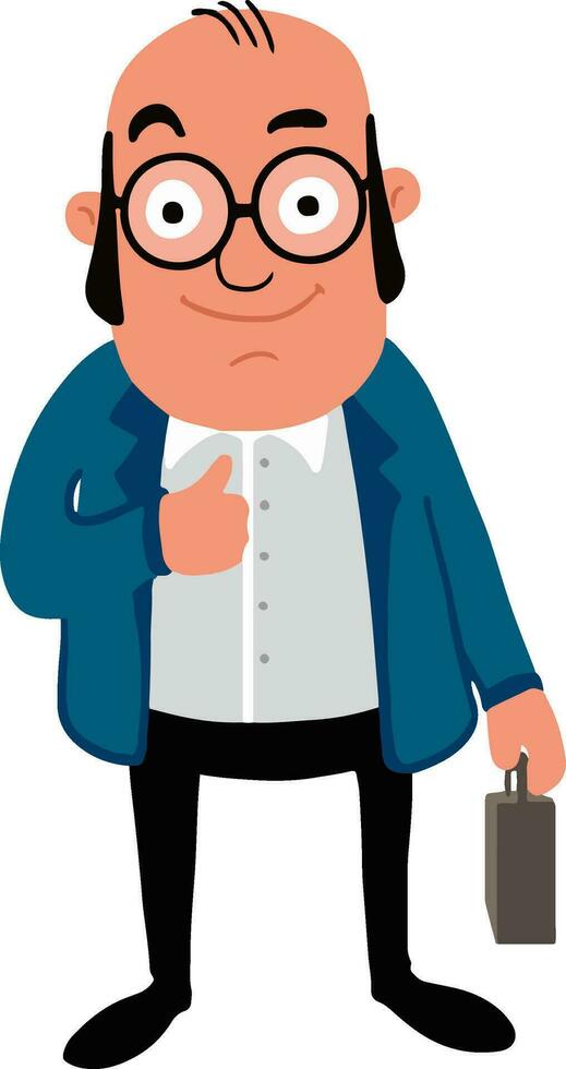 Cartoon character of an old businessman. vector