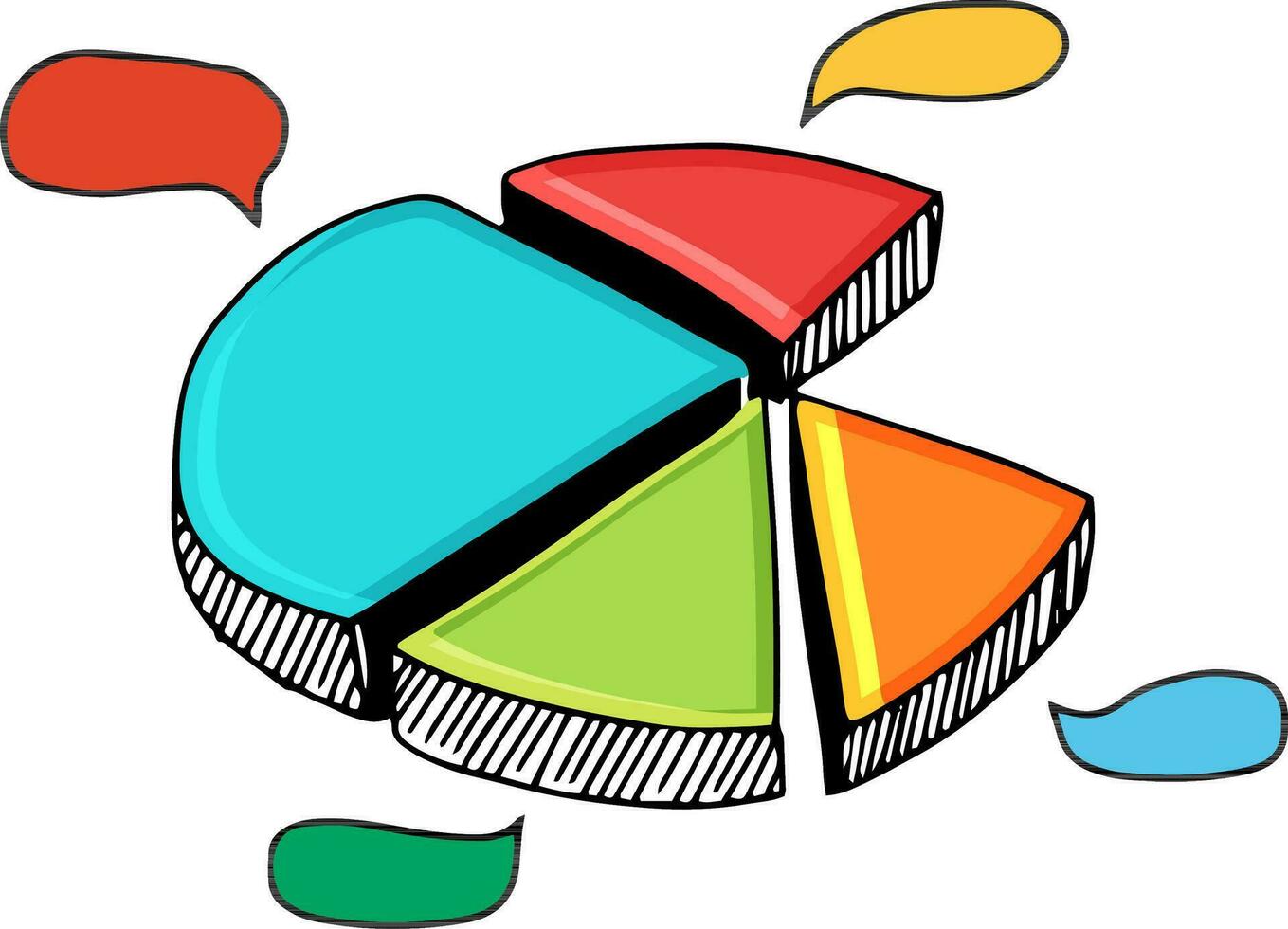 3D colorful pie chart for Business. vector