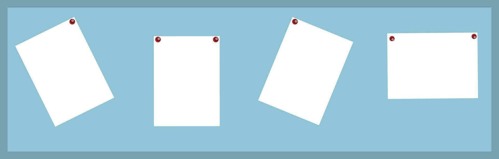 Note papers on sky blue board. vector