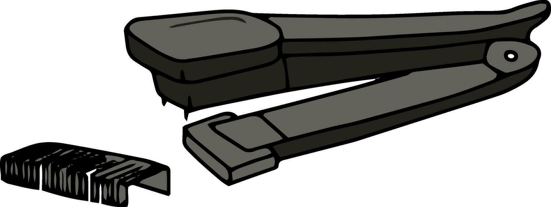 Illustration of stapler with pins. vector