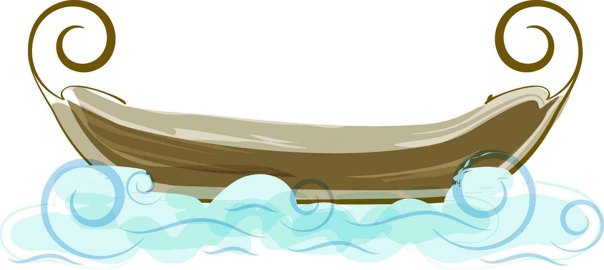 Doodle illustration of boat. vector