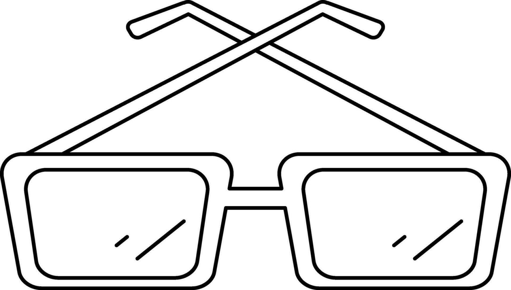 Spectacles icon for eye in stroke style. vector